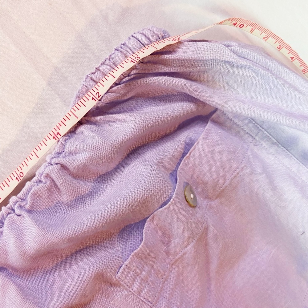 DM&Co light purple linen cotton maxi drawstring skirt L - Picture 6 of 7